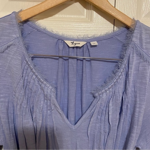 Thyme Maternity Periwinkle Boho Blouse Top Small - Picture 3 of 8